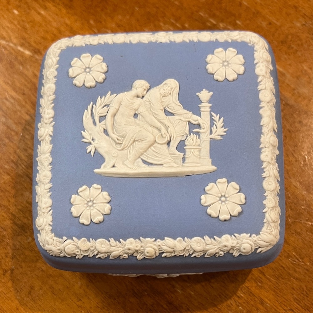 Wedgwood Blue and White Square Box